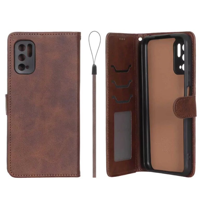 کیف موبایل مگنتی درجه یک داخل خز MNC Plus مدل Xiaomi Poco M3 Pro / Redmi Note 10 5G / Redmi Note 11 SE - قهوه ای - تصویر 2