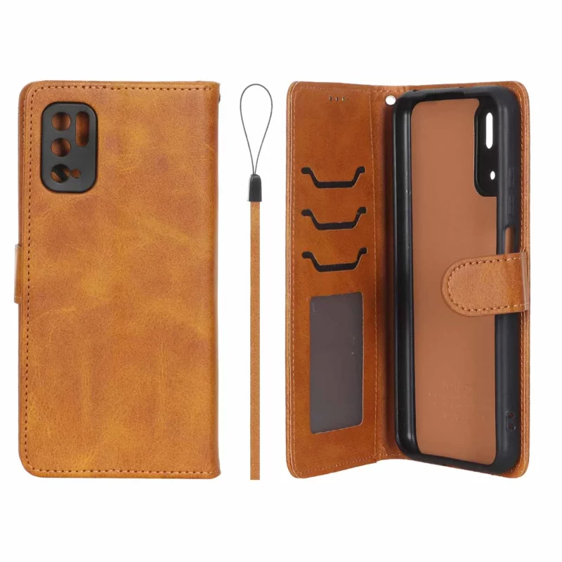 کیف موبایل مگنتی درجه یک داخل خز MNC Plus مدل Xiaomi Poco M3 Pro / Redmi Note 10 5G / Redmi Note 11 SE - عسلی - تصویر 2