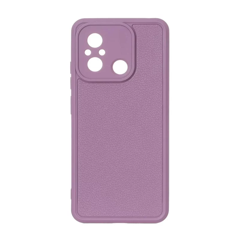 قاب Texture طرح چرم محافظ لنزدار Xiaomi Redmi 12C / Redmi 11A / Poco C55 - بنفش - تصویر 2