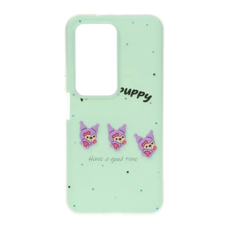قاب Puppy دو لایه عروسک برجسته Xiaomi Redmi 15 4G - سبز - تصویر 2