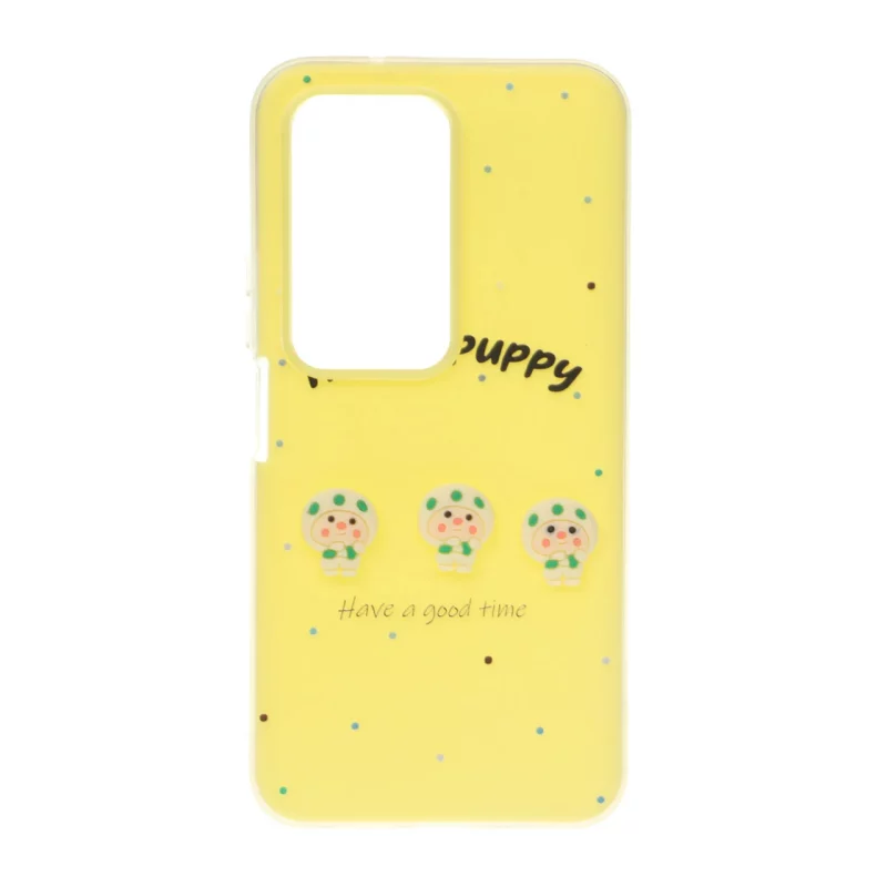 قاب Puppy دو لایه عروسک برجسته Xiaomi Redmi 15 4G - زرد - تصویر 2