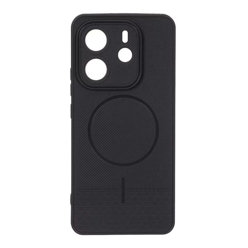 قاب شطرنجی طرح مگ سیف محافظ لنزدار Xiaomi Redmi Note 14 4G - مشکی - تصویر 2