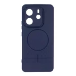 قاب شطرنجی طرح مگ سیف محافظ لنزدار Xiaomi Redmi Note 14 4G - سرمه ای
