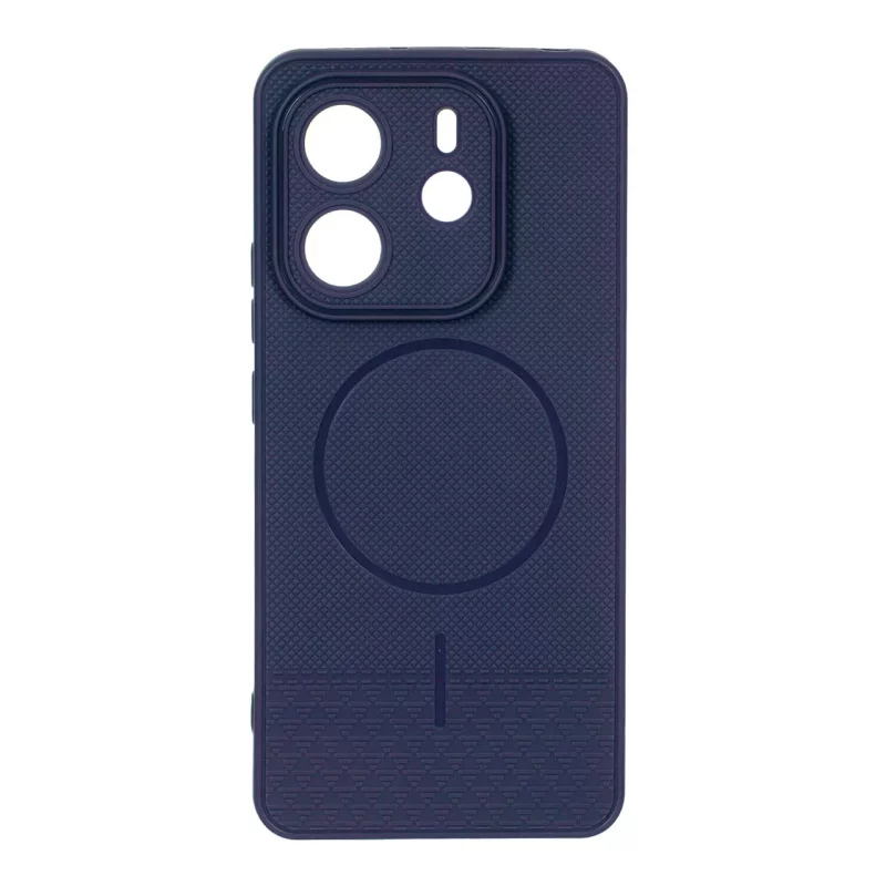 قاب شطرنجی طرح مگ سیف محافظ لنزدار Xiaomi Redmi Note 14 4G - سرمه ای - تصویر 2