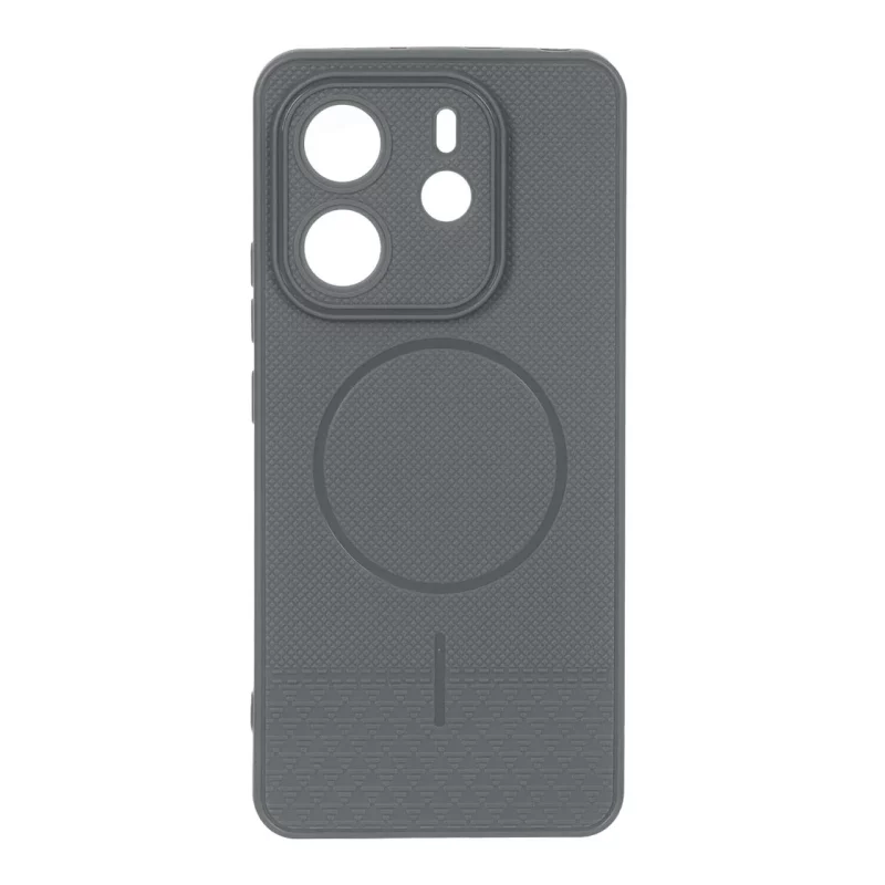 قاب شطرنجی طرح مگ سیف محافظ لنزدار Xiaomi Redmi Note 14 4G - خاکستری - تصویر 2