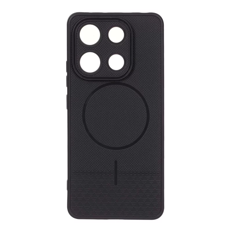 قاب شطرنجی طرح مگ سیف محافظ لنزدار Xiaomi Redmi Note 13 4G - مشکی - تصویر 2