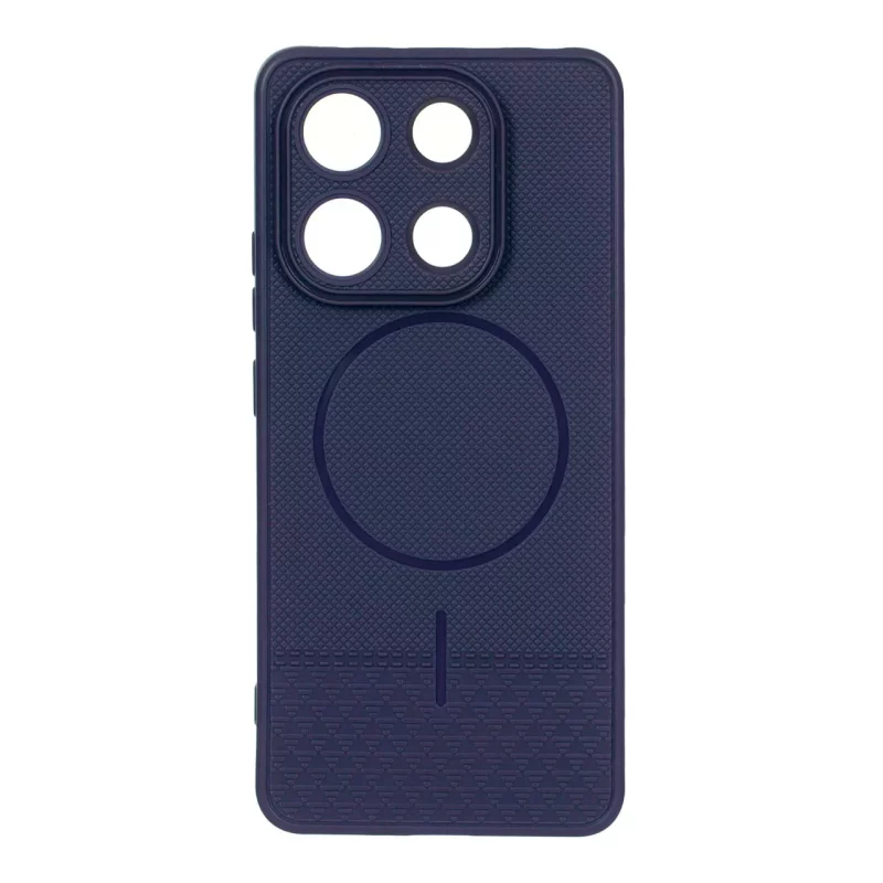 قاب شطرنجی طرح مگ سیف محافظ لنزدار Xiaomi Redmi Note 13 4G - سرمه ای - تصویر 2