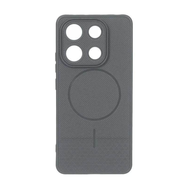 قاب شطرنجی طرح مگ سیف محافظ لنزدار Xiaomi Redmi Note 13 4G - خاکستری - تصویر 2