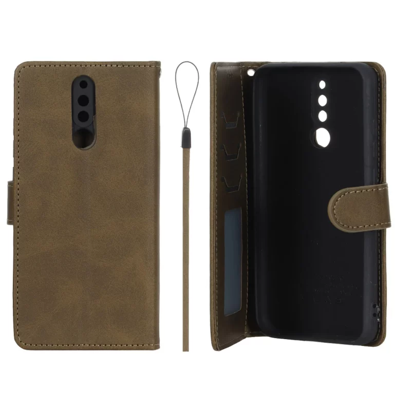 کیف موبایل مگنتی درجه یک داخل خز MNC Plus مدل Xiaomi Redmi 8 - سبز زیتونی - تصویر 2
