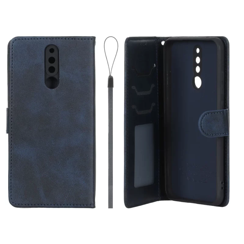 کیف موبایل مگنتی درجه یک داخل خز MNC Plus مدل Xiaomi Redmi 8 - سرمه ای - تصویر 2