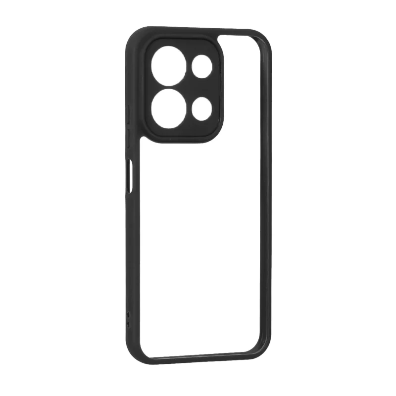 قاب پشت سخت شفاف محافظ لنزدار دور رنگی Xiaomi Redmi 15C / Poco C85 - مشکی - تصویر 2