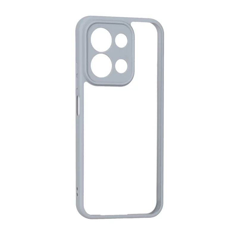 قاب پشت سخت شفاف محافظ لنزدار دور رنگی Xiaomi Redmi 15C / Poco C85 - طوسی - تصویر 2