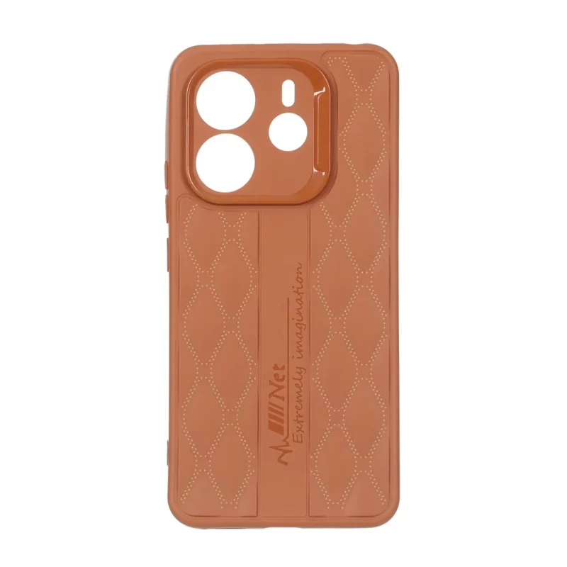 قاب پافر لوزی Imagination دور لنز براق Xiaomi Redmi Note 14 4G - عسلی - تصویر 2