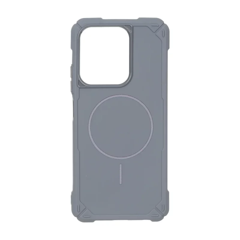 قاب ایربگ دار دور لنز براق طرح مگ سیف Xiaomi Redmi 15C / Poco C85 - طوسی - تصویر 2