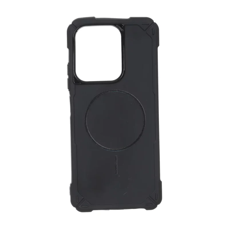 قاب ایربگ دار دور لنز براق طرح مگ سیف Xiaomi Redmi 15C / Poco C85 - مشکی - تصویر 2
