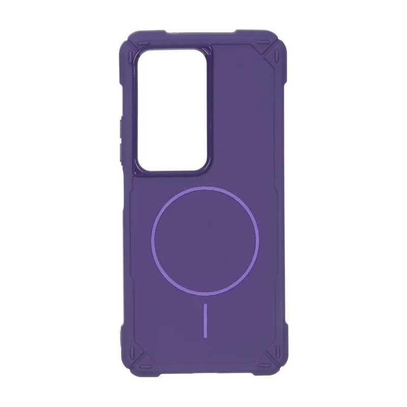 قاب ایربگ دار دور لنز براق طرح مگ سیف Xiaomi Redmi 15 4G - بنفش - تصویر 2