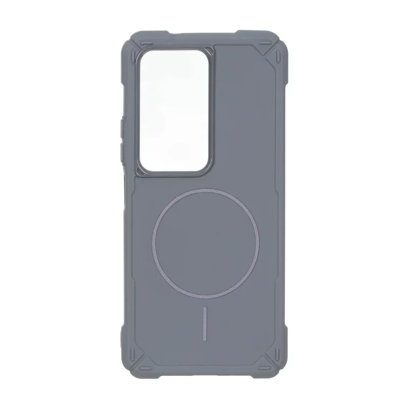 قاب ایربگ دار دور لنز براق طرح مگ سیف Xiaomi Redmi 15 4G - طوسی - تصویر 2