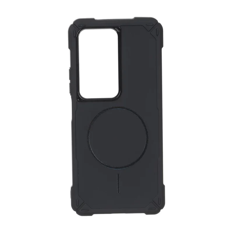 قاب ایربگ دار دور لنز براق طرح مگ سیف Xiaomi Redmi 15 4G - مشکی - تصویر 2