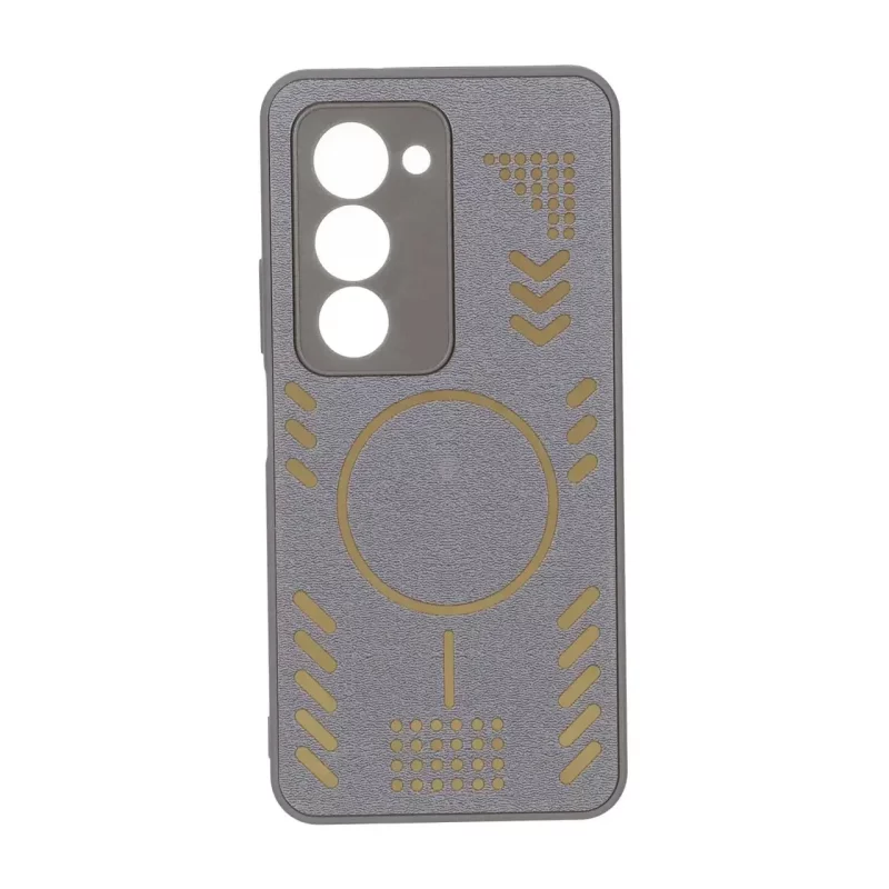 قاب آینه ای طرح مگ سیف طلایی محافظ لنزدار Xiaomi Redmi 15 4G - طوسی - تصویر 2