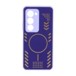 قاب آینه ای طرح مگ سیف طلایی محافظ لنزدار Xiaomi Redmi 15 4G - بنفش