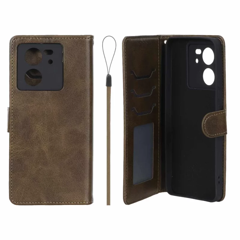 کیف موبایل مگنتی درجه یک داخل خز MNC Plus مدل Xiaomi Mi 13T / Mi 13T Pro - سبز زیتونی - تصویر 2