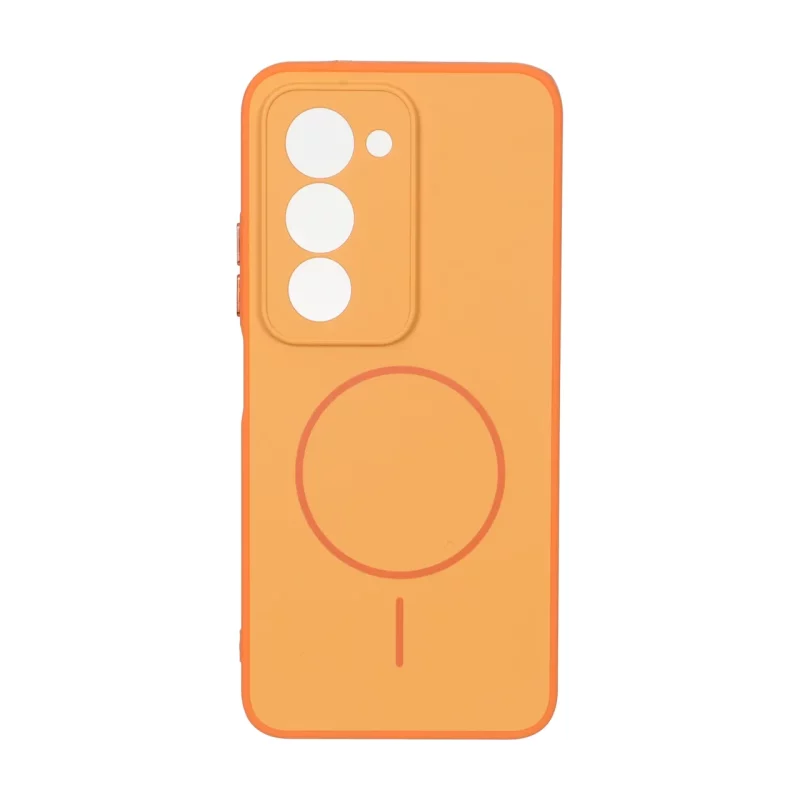 قاب Soft طرح مگ سیف محافظ لنزدار Xiaomi Redmi 15 4G - نارنجی - تصویر 2