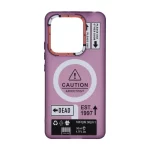 قاب Caution مات طرح مگ سیف دکمه متال Xiaomi Redmi Note 14 4G - ارغوانی
