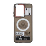 قاب Caution مات طرح مگ سیف دکمه متال Xiaomi Redmi A5 / Poco C71 - مشکی