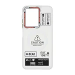 قاب Caution مات طرح مگ سیف دکمه متال Xiaomi Redmi A5 / Poco C71 - سفید