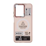 قاب Caution مات طرح مگ سیف دکمه متال Xiaomi Redmi A5 / Poco C71 - صورتی