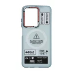 قاب Caution مات طرح مگ سیف دکمه متال Xiaomi Redmi A5 / Poco C71 - آبی