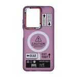 قاب Caution مات طرح مگ سیف دکمه متال Xiaomi Redmi A5 / Poco C71 - ارغوانی