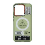 قاب Caution مات طرح مگ سیف دکمه متال Xiaomi Redmi Note 13 4G - سبز