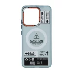 قاب Caution مات طرح مگ سیف دکمه متال Xiaomi Redmi Note 13 4G - آبی