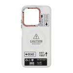 قاب Caution مات طرح مگ سیف دکمه متال Xiaomi Redmi 15C / Poco C85 - سفید