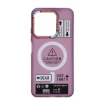 قاب Caution مات طرح مگ سیف دکمه متال Xiaomi Redmi 15C / Poco C85 - ارغوانی