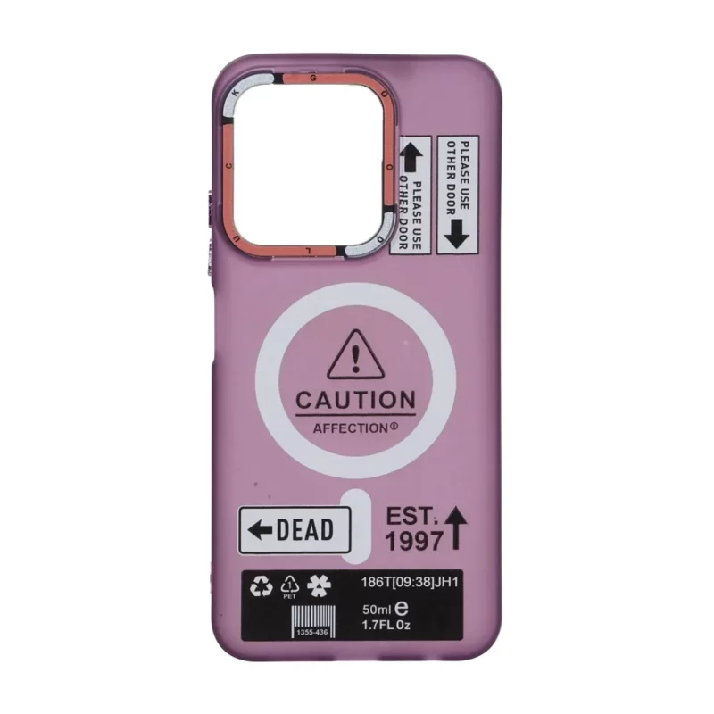 قاب Caution مات طرح مگ سیف دکمه متال Xiaomi Redmi 15C / Poco C85 - ارغوانی - تصویر 2