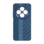 قاب ژله ای هاشور دور لنز براق Xiaomi Redmi 14C / Redmi A4 / Poco C75 - سرمه ای
