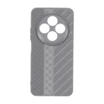 قاب ژله ای هاشور دور لنز براق Xiaomi Redmi 14C / Redmi A4 / Poco C75 - خاکستری