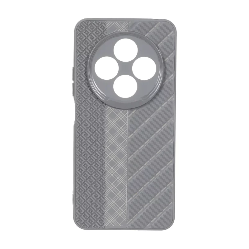 قاب ژله ای هاشور دور لنز براق Xiaomi Redmi 14C / Redmi A4 / Poco C75 - خاکستری - تصویر 2