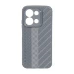 قاب ژله ای هاشور دور لنز براق Xiaomi Redmi 15C / Poco C85 - خاکستری