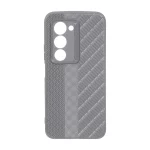 قاب ژله ای هاشور دور لنز براق Xiaomi Redmi 15 4G - خاکستری