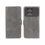 کیف چرمی موبایل مگنتی محافظ لنزدار Xiaomi Poco X6 Pro 5G / Redmi K70E - خاکستری