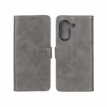 کیف چرمی موبایل مگنتی محافظ لنزدار Xiaomi Poco X7 Pro - خاکستری