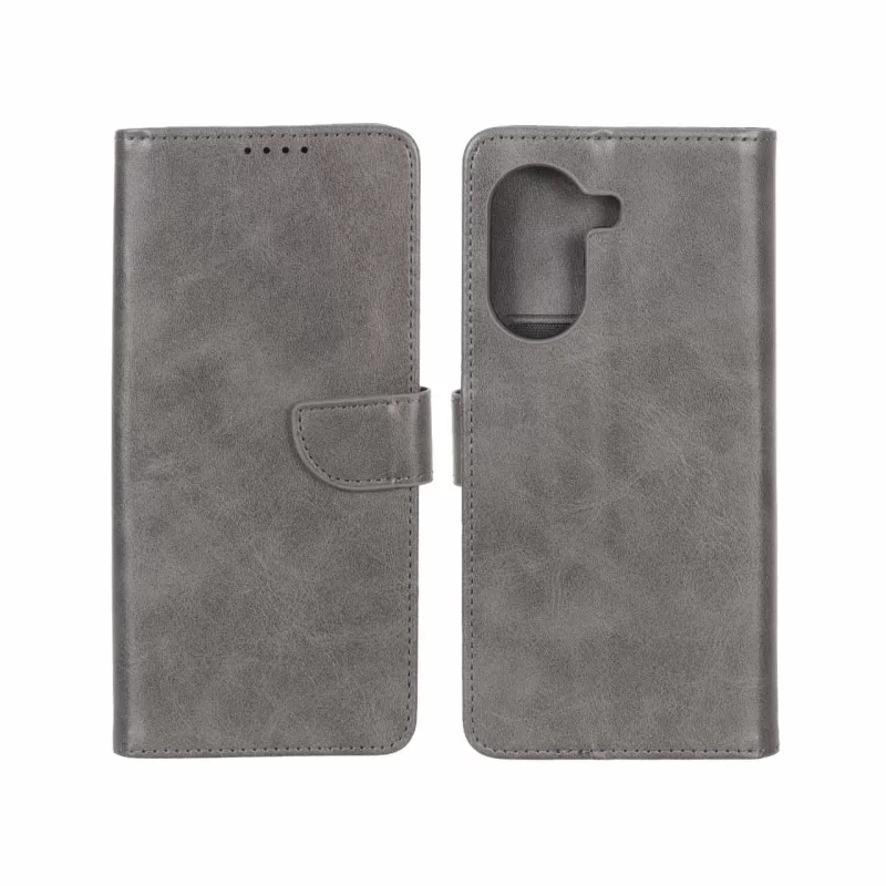 کیف چرمی موبایل مگنتی محافظ لنزدار Xiaomi Poco X7 Pro - خاکستری - تصویر 2