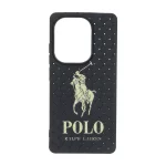 قاب حصیری طرح Polo دور لنز براق Xiaomi Redmi Note 14S / Note 13 Pro 4G / Poco M6 Pro 4G - مشکی