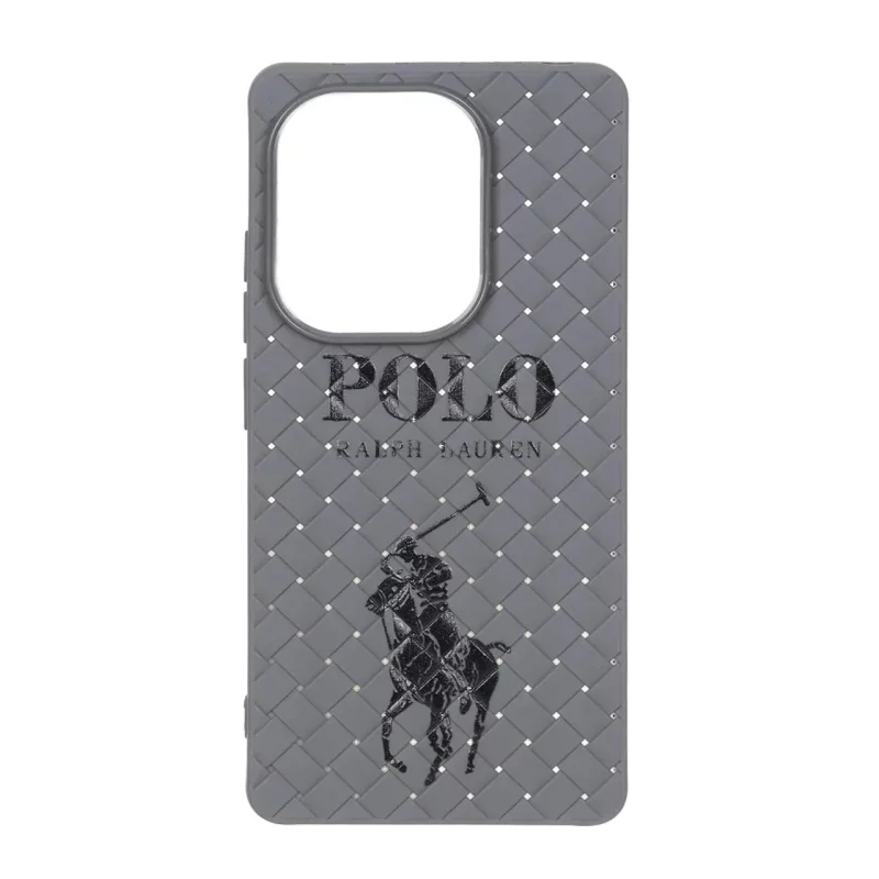 قاب حصیری طرح Polo دور لنز براق Xiaomi Redmi Note 14S / Note 13 Pro 4G / Poco M6 Pro 4G - خاکستری - تصویر 2