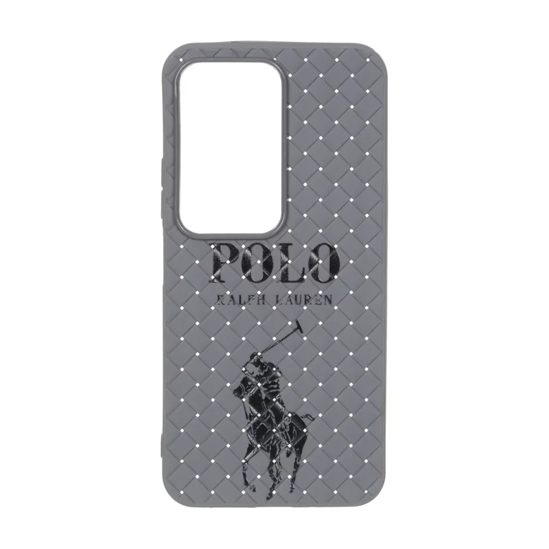 قاب حصیری طرح Polo دور لنز براق Xiaomi Redmi 15 4G - خاکستری - تصویر 2