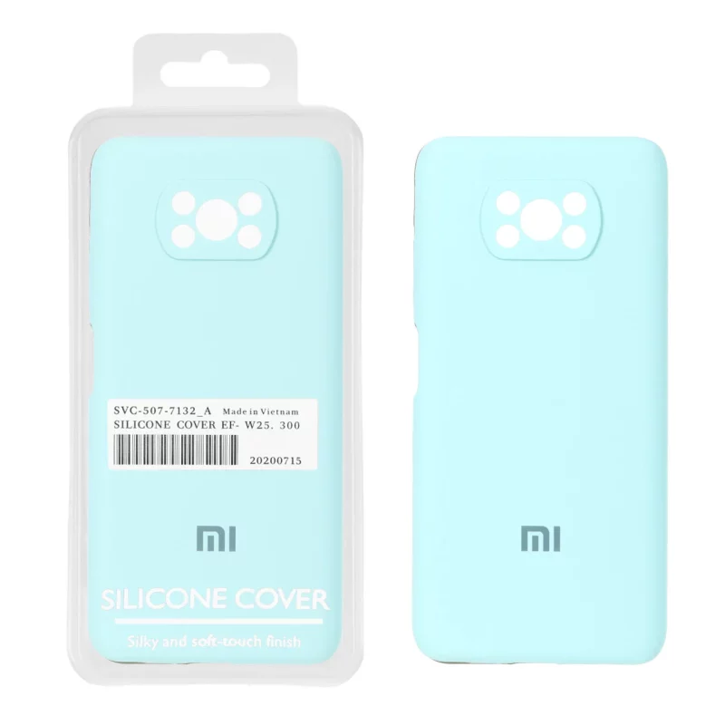 قاب سیلیکونی پاک کنی اورجینال Master Quality مدل Xiaomi Poco X3 / Poco X3 Pro / Poco X3 NFC - سبز آبی (پک دار) - تصویر 2
