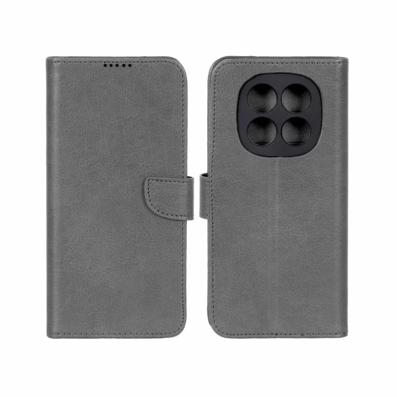 کیف چرمی موبایل مگنتی محافظ لنزدار KRF مدل Xiaomi Redmi Note 15 - طوسی - تصویر 2